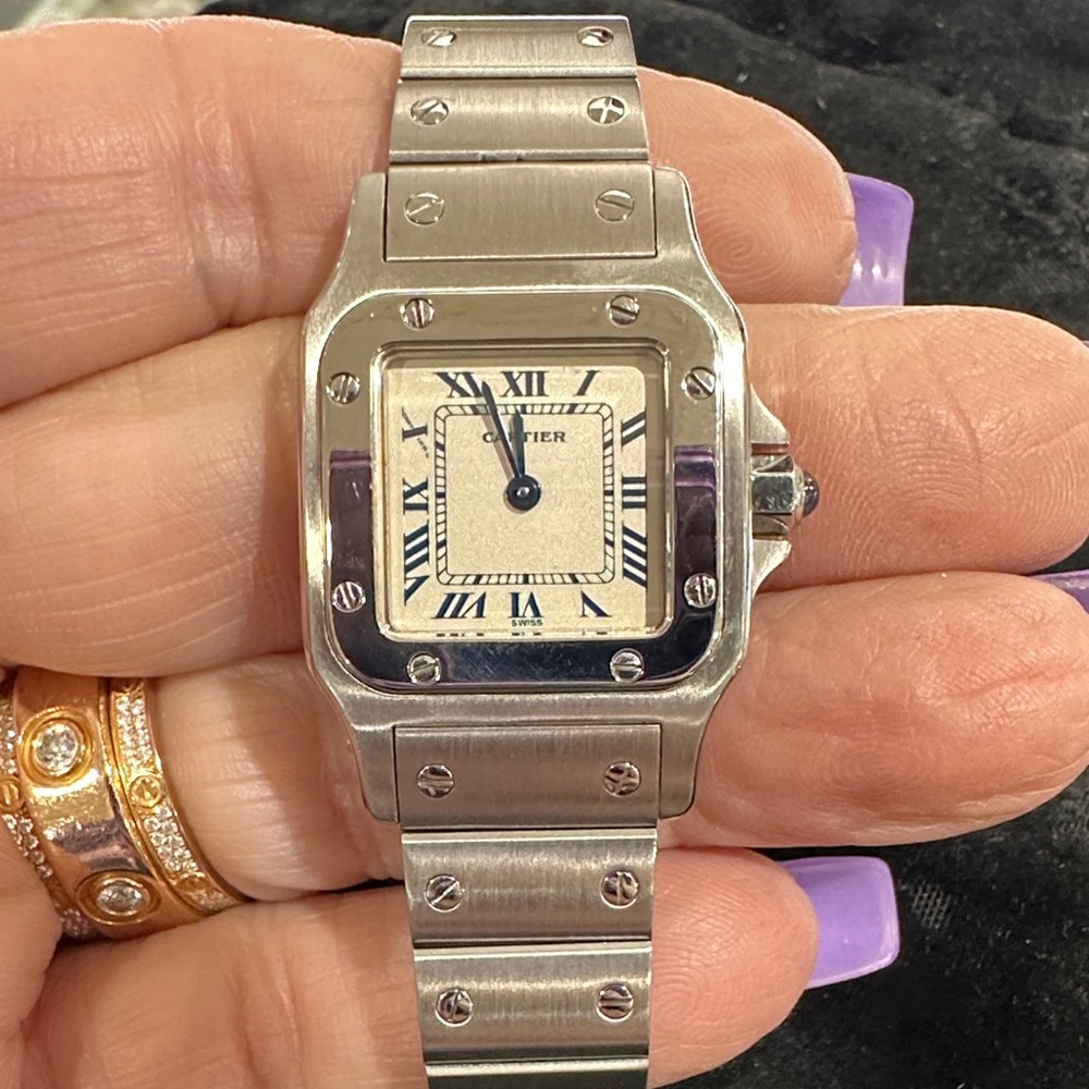 Cartier Santos Small Galbae Square Model in stainless steel with quartz movement